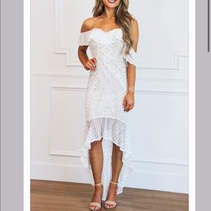 Bella & Bloom, off the shoulder, midi dress